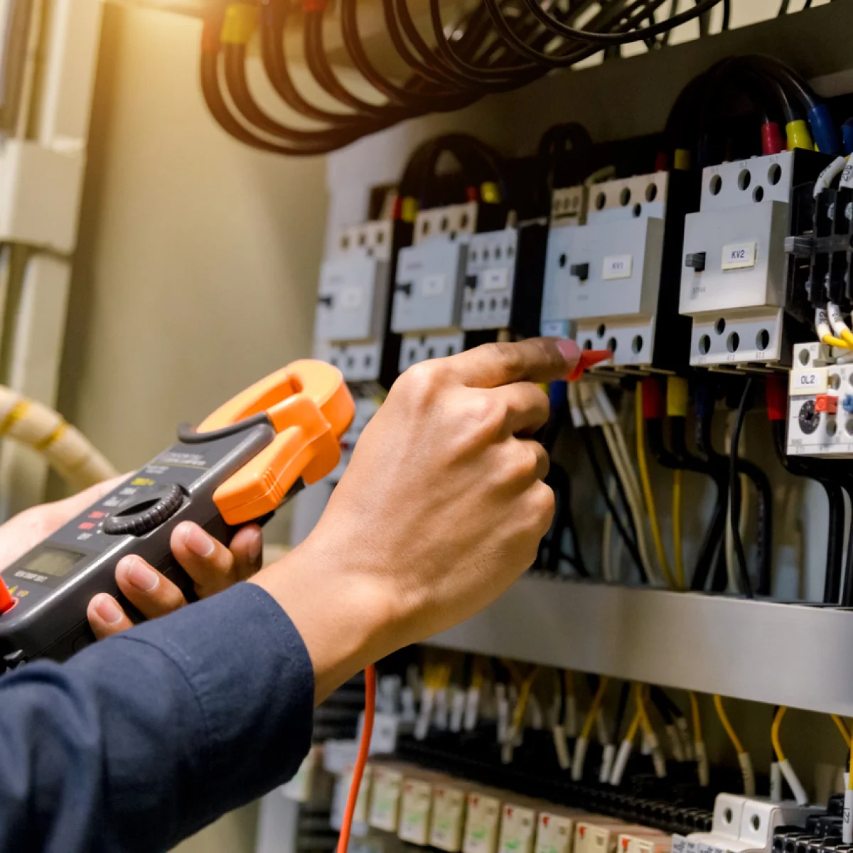 A close up of an Electrician engineer